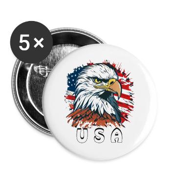 WHITE-TAILED EAGLE - Buttons large 2.2''/56 mm (5-pack) - white - Front