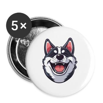 Cadeau d’Akita américain | Illustration de dessin animé - Lot de 5 grands badges (56 mm) - blanc - Devant