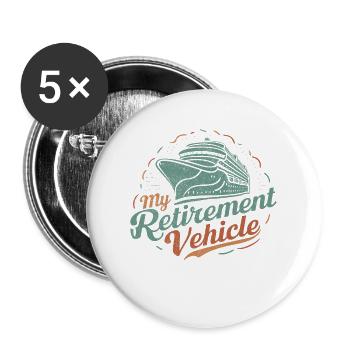 My Retirement Vehicle Cruise Mom Dad Cruiseship - Buttons large 2.2''/56 mm (5-pack) - white - Front