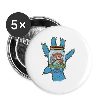 Frog Toad Frogs Fantasy Hand - Buttons large 2.2''/56 mm (5-pack) - white - Front