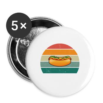 Tu m’as eu au hot-dog - Lot de 5 grands badges (56 mm) - blanc - Devant