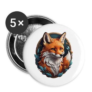 Fox - Buttons large 2.2''/56 mm (5-pack) - white - Front