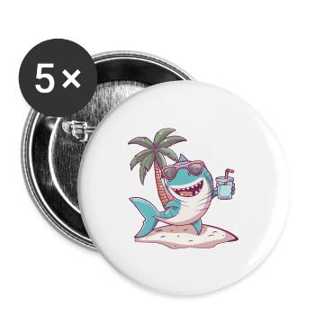 Palmier d’été de l’île aux requins - Lot de 5 grands badges (56 mm) - blanc - Devant