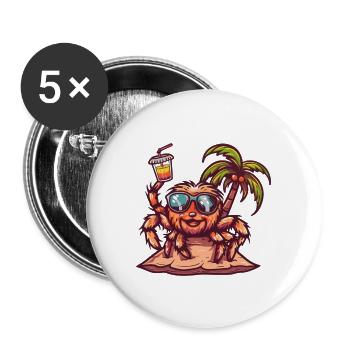 Tarantula Spinne Insel Sommer Palme - Buttons groß 56 mm (5er Pack) - Weiß - Vorne