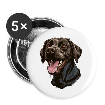 Labrador Retriever | Cartoon Artwork - Buttons large 2.2''/56 mm (5-pack) - white - Front
