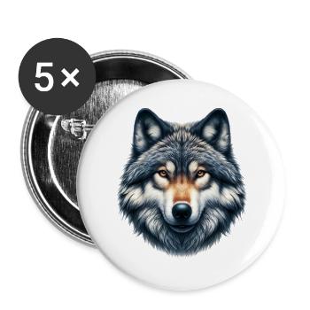 Wolf - Buttons large 2.2''/56 mm (5-pack) - white - Front