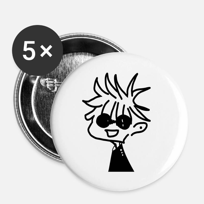 gojo satoru anime - Buttons groß 56 mm (5er Pack) - Weiß