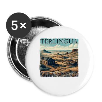 Texas Ghost Town Terlingua Desert Lost Grunge - Buttons groß 56 mm (5er Pack) - Weiß - Vorne