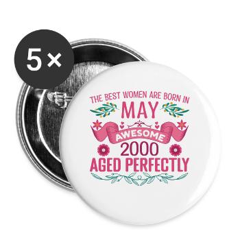 May 2000 Birthday Wife May 2000 Birthday - Buttons large 2.2''/56 mm (5-pack) - white - Front