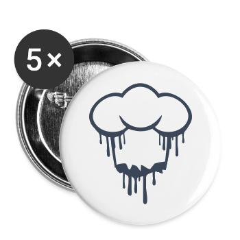 Graffiti Chef's Hat Kitchen Master Chef Cool Spray - Buttons large 2.2''/56 mm (5-pack) - white - Front