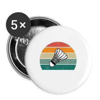 World's Okayest Badminton Player - Buttons groß 56 mm (5er Pack) - Weiß - Vorne
