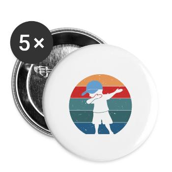 BÄÄM - 9. Geburtstag für DAB-Tanz Fans - Buttons groß 56 mm (5er Pack) - Weiß - Vorne