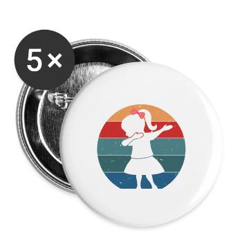 3. Geburtstag - BÄÄM, Mädchen mit DAB Tanz - Buttons groß 56 mm (5er Pack) - Weiß - Vorne