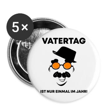 Vatertag Bo-Grafik - Buttons groß 56 mm (5er Pack) - Weiß - Vorne