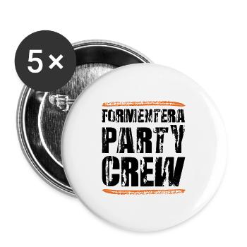 Équipe de fête de Formentera - Lot de 5 grands badges (56 mm) - blanc - Devant