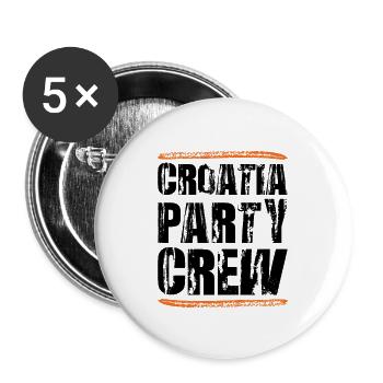 Croatia Party Crew - Buttons large 2.2''/56 mm (5-pack) - white - Front