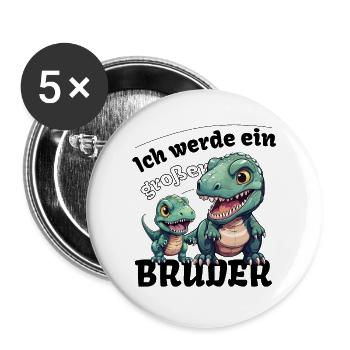 Annonce de la prochaine génération | Je vais être un grand frère en 2025 - Lot de 5 grands badges (56 mm) - blanc - Devant