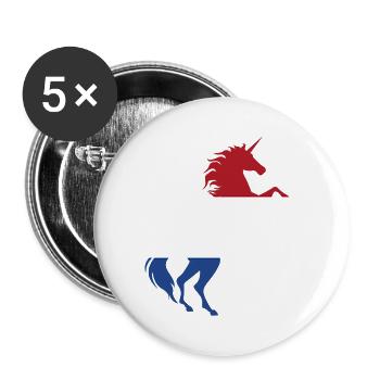 T-Shirt Licorne Drapeau Pays-Bas Licorne Magique - Lot de 5 grands badges (56 mm) - blanc - Devant