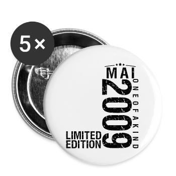 Anniversaire Mai 2009 Mai né en Mai - Lot de 5 grands badges (56 mm) - blanc - Devant