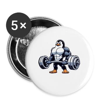 Penguin strength training with dumbbell - Buttons large 2.2''/56 mm (5-pack) - white - Front