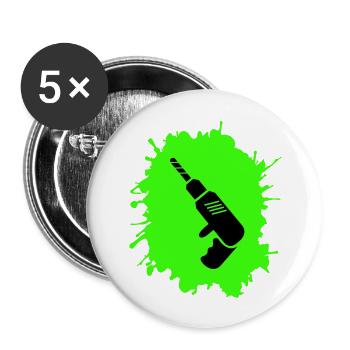 Artisan des perceuses Blobs - Lot de 5 grands badges (56 mm) - blanc - Devant