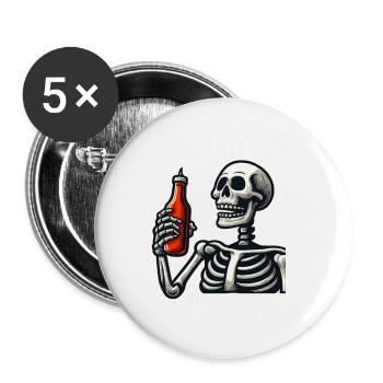 Plus chaud le meilleur squelette drôle avec Hot Sauc - Lot de 5 grands badges (56 mm) - blanc - Devant