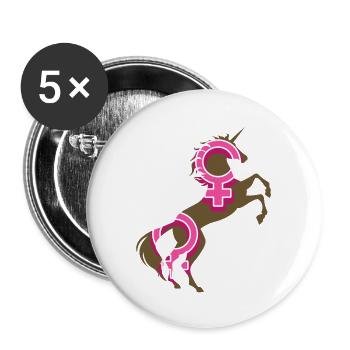 T-shirt licorne symbole féminin licorne magique jeu de mots - Lot de 5 grands badges (56 mm) - blanc - Devant