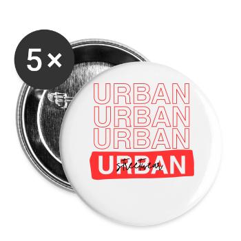 Dicton du design streetwear urbain - Lot de 5 grands badges (56 mm) - blanc - Devant