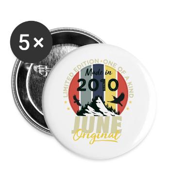 Juin 2010 Cadeau Anniversaire Juin 2010 Juin 2010 - Lot de 5 grands badges (56 mm) - blanc - Devant