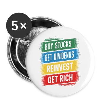Funny Dividend Investor Financial Independence - Buttons large 2.2''/56 mm (5-pack) - white - Front