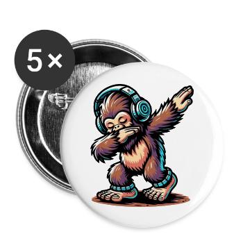 Tamponner le Bigfoot - Lot de 5 grands badges (56 mm) - blanc - Devant