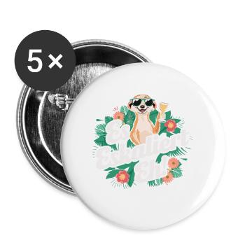 It escalates anyway Meerkat party alcohol saying - Buttons large 2.2''/56 mm (5-pack) - white - Front