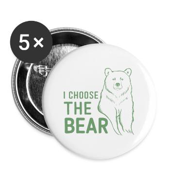 Je choisis l'ours dans les bois Sarcastique Féministe - Lot de 5 grands badges (56 mm) - blanc - Devant