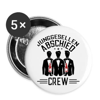 Équipe de l’enterrement de vie de garçon - Lot de 5 grands badges (56 mm) - blanc - Devant