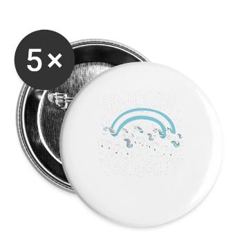 Unicorn Security Unicorn Motto Unicorn Security - Lot de 5 grands badges (56 mm) - blanc - Devant