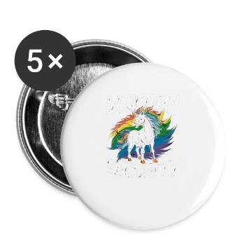 Sécurité des licornes Devise de la licorne Sécurité des licornes - Lot de 5 grands badges (56 mm) - blanc - Devant