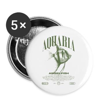 Altum Kaiserfisch Cichlid Fish Keeper Streetwear - Buttons groß 56 mm (5er Pack) - Weiß - Vorne