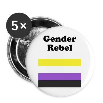 Nicht-binäre Flagge Geschlecht Rebell - Buttons groß 56 mm (5er Pack) - Weiß - Vorne