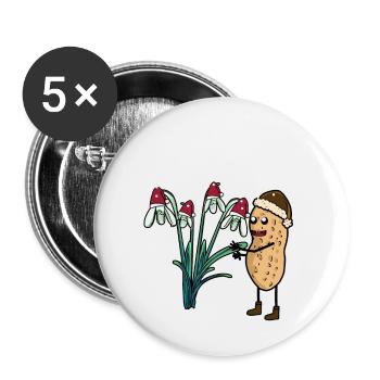 Peanut Spring Snow Garden Flowers Frost - Buttons large 2.2''/56 mm (5-pack) - white - Front