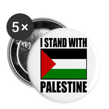 I stand with palestine - Buttons large 2.2''/56 mm (5-pack) - white - Front