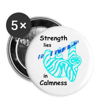 Sloth Calmness - Buttons large 2.2''/56 mm (5-pack) - white - Front