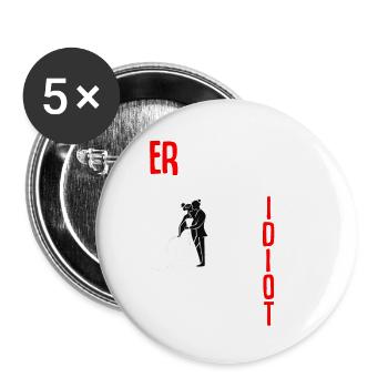 Lustiges JGA Shirt für den Männerabend - Buttons groß 56 mm (5er Pack) - Weiß - Vorne