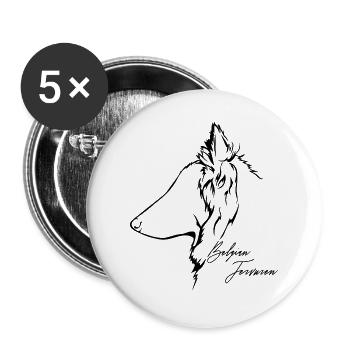 Belgian Tervuren Profile Dog Dog Wilsigns - Buttons large 2.2''/56 mm (5-pack) - white - Front
