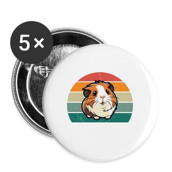 Désolé, mon cochon d’Inde a mangé mes devoirs - Lot de 5 grands badges (56 mm) - blanc - Devant