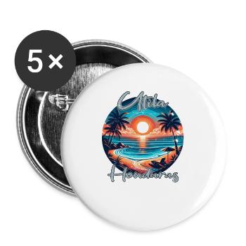 Sunset in Utila, Honduras - Buttons large 2.2''/56 mm (5-pack) - white - Front