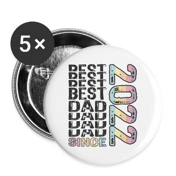 Best dad in the world since 2022 Father's Day - Buttons large 2.2''/56 mm (5-pack) - white - Front