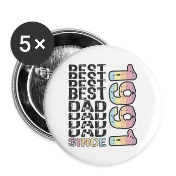 Best dad in the world since 1991 Father's Day - Buttons large 2.2''/56 mm (5-pack) - white - Front
