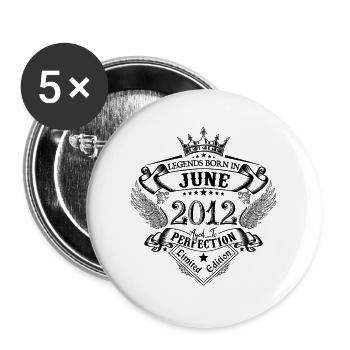 anniversaire Juin 2012 Juin anniversaire 2012 - Lot de 5 grands badges (56 mm) - blanc - Devant