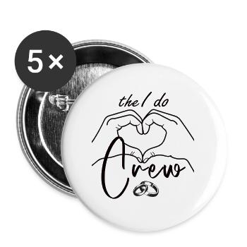 The I Do Crew – Wedding Team Shirt - Buttons large 2.2''/56 mm (5-pack) - white - Front