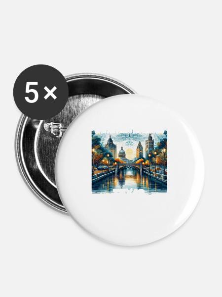 San Antonio Riverwalk, Texas - Buttons groß 56 mm (5er Pack) - Weiß